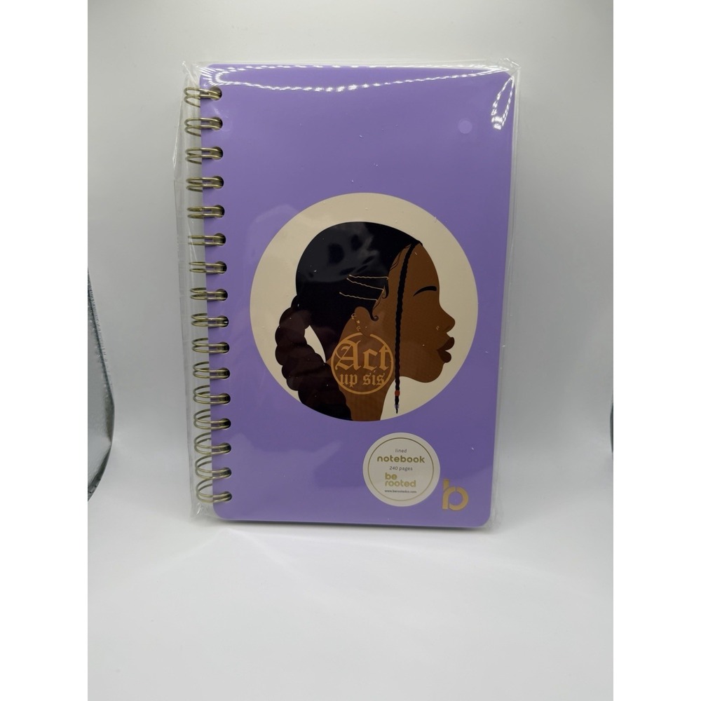NEW Be Rooted 240pg Ruled Journal 5.5"x8.5" Act‎ Up Sis Lined Paper Hard Cover